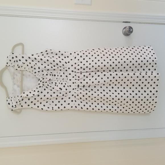 Kate Spade Ivory & Black Polka Dot Silk Dress sz 8